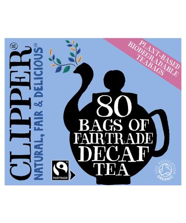 Clipper Tea Tea Fairtrade Organic Decaf 80 Unbleached, Plastic-Free Bags, 8.2 oz, 1 Pack, 80 Unbleached Tea Bags Decaf Organic 80 Count (Pack of 1)