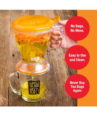 Tiesta Tea - Maui Mango Tin & Tea Infuser Set Tea Set with Loose Leaf Herbal Tea Tin (Maui Mango) & 16 Ounce Bottom Dispensening Tea Infuser - Buy Online on GoSupps.com