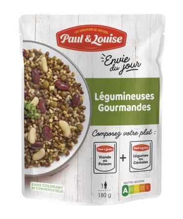 Paul & Louise Envie Du Jour Gourmet Leguminous Vegetables 180 g Microwavable Bag Ready in 2 Minutes to Combine with Our Multi