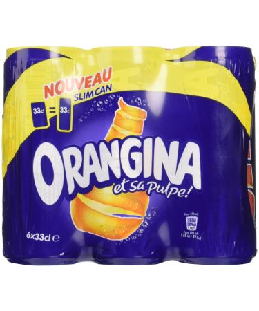 Orangina Pack of 6 Cans of 33 cl - Pack of 2