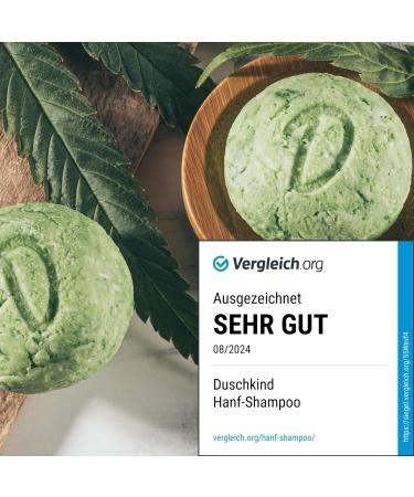  Duschkind Solid aloe vera and hemp shampoo with loofah slice - For normal to oily hair and sensitive scalp - 4-in-1 shampoo - Shower gel conditioner - Plastic free - Buy Online on GoSupps.com
