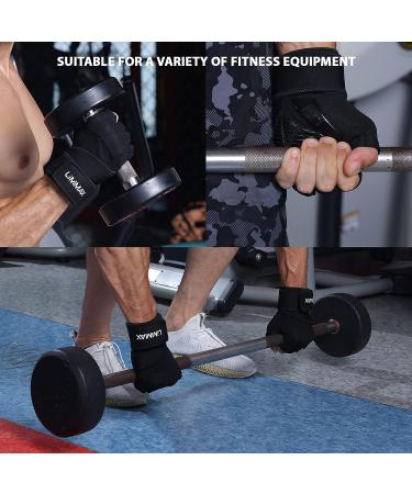 Men's Workout Gloves with Wrist Wrap Support - Full Palm Protection, Silicone Grip - Ideal for Weight Lifting, Cross Training, Pull-ups - Black, Large (7.8-8.2 inches) - Buy Online on GoSupps.com