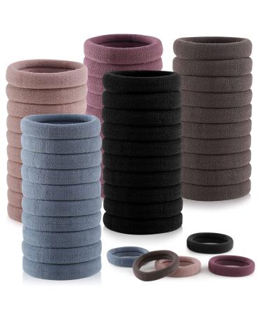100 pieces thick seamless brown hair tie ponytail holder hair accessories no damage to thick hair (natural colors) - Buy Online on GoSupps.com