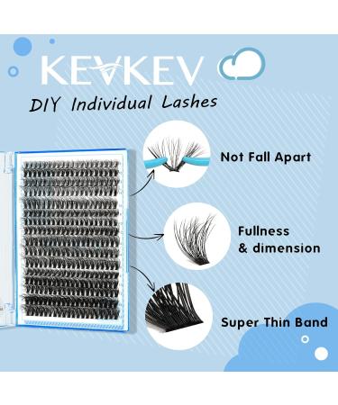 KevKev 3D Fluffy Cluster Lashes 320Pcs DIY Extensions, 30-50D Mixed Individual Eyelash Clusters - Thin Band & Soft - Buy Online on GoSupps.com
