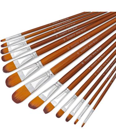  Artist Watercolor Paint Brushes Set 13pcs - Round Pointed Tip  Soft Anti-Shedding Nylon Hair Wood Long Handle - Detail Paint Brush for  Watercolor, Acrylics, Ink, Gouache, Oil, Tempera, Paint by Numbers