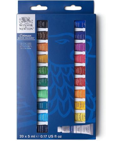 Winsor & Newton Cotman Watercolor Paint Set - 20 Colors, 5ml Tubes - 20 Tube Set - Buy Online on GoSupps.com