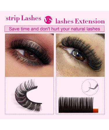 JIMIRE Russian Strip Volume Eyelashes DD Curl Fluffy False Eyelashes Look Like Lash Extensions Natural Lashes 16 Pairs Pack Russian Strip 16 Pairs -1 - Buy Online on GoSupps.com