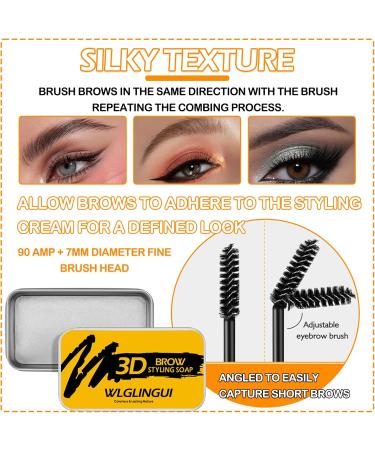 2Pcs Eyebrow Soap Kit 4D Brows Styling Soap Waterproof Long Lasting Eyebrow Shaping Soap Setting Gel Transparent Eyebrow Makeup Pomade Wax & Daily Brows Gel for Perfect Eyebrows - Buy Online on GoSupps.com