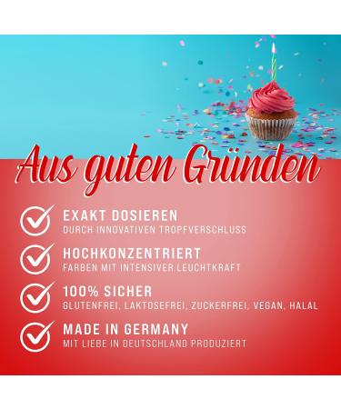 Food Color Set 15x10ml - Highly Concentrated Sugar-Free Dyes for Cakes Drinks Dough & More | Tortendendeko Baking Accessories - Buy Online on GoSupps.com