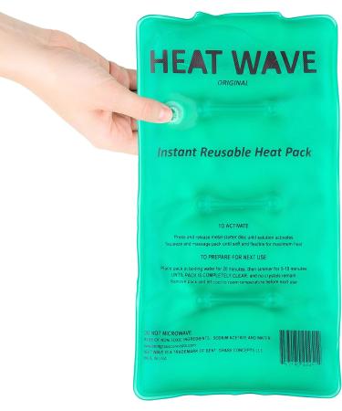 HEAT WAVE Instant Reusable Heat Packs - Made in USA - 2 Medium (5x9) Packs for Muscle Aches & Back Pain - Pain Relief Click Heat - Medical Grade (2 Count) - Buy Online on GoSupps.com