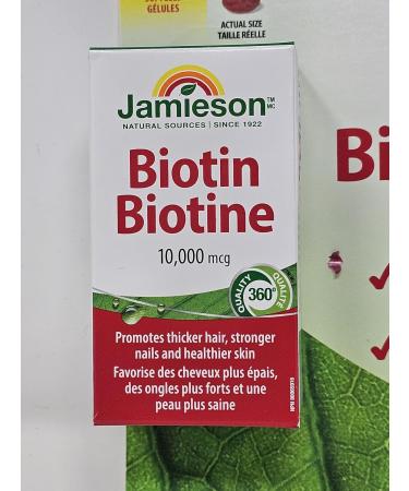 Jamieson Biotin 10 000mcg Promotes Thicker Hair Stronger Nails and Healthier Skin 150 Softgels - Buy Online on GoSupps.com