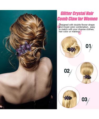 6 Rhinestone Flower Hair Clips for Women - Vintage Slipproof Pearl Clipper Jewelry - Perfect for Brides - Buy Online on GoSupps.com