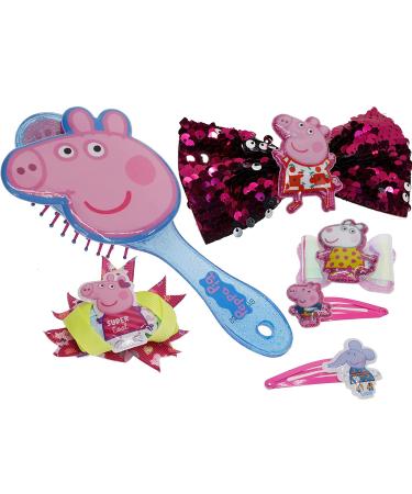 Peppa Pig Hair Accessories Gift Set for Kids Girls | Ages 3+ (6 Pcs) - Hair Bow, Brush, Clips & More | Perfect for Parties, Sleepovers & Makeovers - Buy Online on GoSupps.com