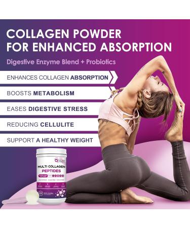 NATURE TARGET Multi Collagen Peptides Powder - Type I II III V X - Hydrolyzed Collagen Peptides with Vitamin C Hyaluronic Acid Supports Skin Hair Nail & Joint Grass-Fed Non-GMO 50 Servings - Buy Online on GoSupps.com