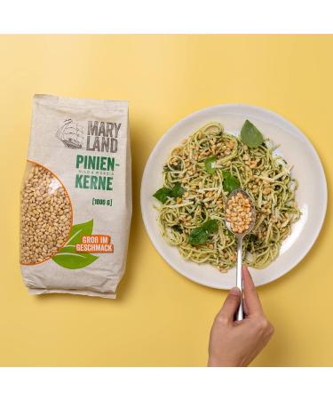 Maryland Pine Nuts 1kg Storage Pack - Natural Vegan No Additives & Artificial Flavors - Enjoy 1kg of Premium Pine Nuts - Buy Online on GoSupps.com