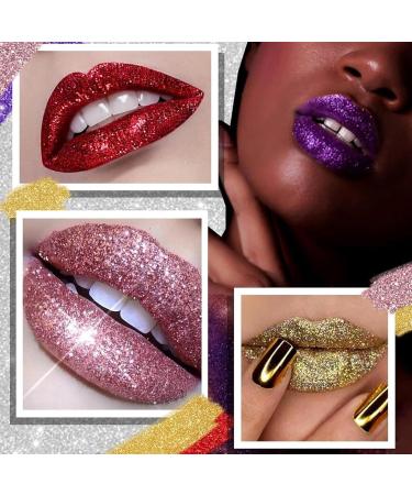 Sheglittary Glitter Lip Kit | 4 Color Diamond Lip Gloss Set with Primer & Brush for Women - Shop Internationally - Buy Online on GoSupps.com
