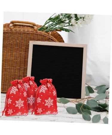 SEWOART 10pcs Snowflake Burlap Bag Party Supply Holiday Pouch Christmas Bag Drawstring Storage Bags 14X10X0.3CM Red - Buy Online on GoSupps.com