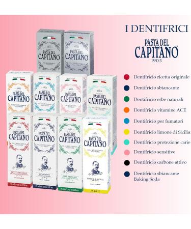 Pasta del Capitano 1905 Sensitive Toothpaste | 100% Made in Italy | Protection for Sensitive Teeth | 75 ml Tube - Buy Internationally - Buy Online on GoSupps.com