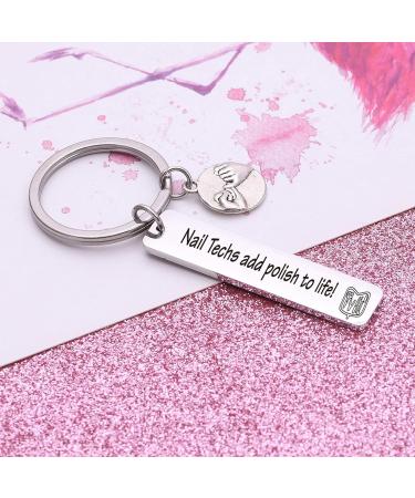 RSZOTW Nail Techs Keychain Manicurist Gift Nail Technician Jewelry Makeup Lover Keychain Nail Techs Key Chain General - Buy Online on GoSupps.com