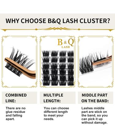 Cluster Lashes C-10mm 72 Clusters B&Q | Mega Volume DIY Eyelash Extensions | Soft Fluffy C D Curl Individual Lash Clusters - Buy Online on GoSupps.com