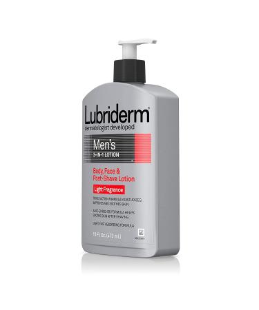 Lubriderm Men's 3-in-1 Lotion - Body, Face & Post-Shave - 16 fl oz - Buy Online on GoSupps.com
