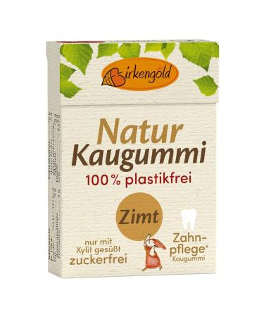 Birch Gold Nature Cinnamon Chewing Gum - Plastic-Free Sugar-Free Natural Chicle 12 Pieces - Eco-Friendly Dental Care - Buy Online on GoSupps.com
