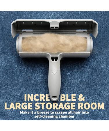 DELOMO Pet Hair Remover Roller - Self-Cleaning Base - Efficient Dog & Cat Fur Removal Tool for Furniture, Couch, Carpet & Car Seat - White - Buy Online on GoSupps.com