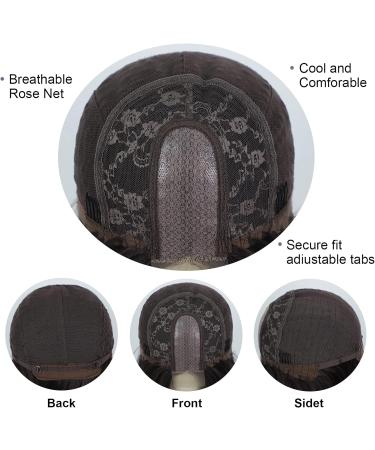 HAIRCUBE Bob Wig for Women - Mixed Brown Shoulder Length with Natural Middle Part (12inch) - Buy Online on GoSupps.com