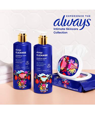 Always Cleanse Feminine Intimate Wash for Sensitive Skin - pH Balanced, Fragrance-Free - Gynecologist Tested - 8.4 Fl Oz, Set of 2 - Buy Online on GoSupps.com