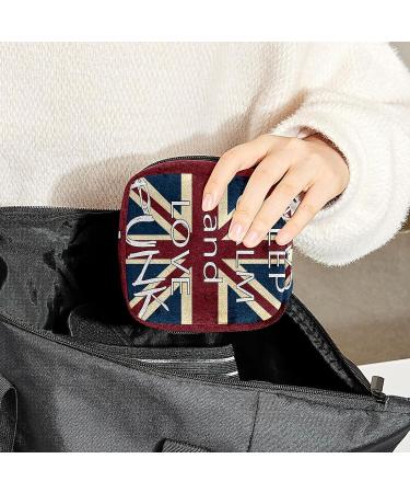 Anna Cowper England Flag Sanitary Napkin Storage Bag - Keep Calm and Love, Menstrual Cup & Tampon Pouch for Women, Teen Girls - Multi-colored - Buy Online on GoSupps.com