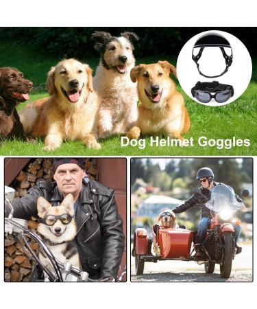 Dog Helmet And Goggles Set Pet Helmet And Goggles For Dogs Dog Sunglasses Adjustable Dog Hats Head Guard For Small Medium And Large Dogs S//L S code sports helmet +02 black - Buy Online on GoSupps.com