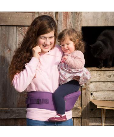 Hippychick Hipseat Baby Carrier | Lightweight Adjustable Back Support Waist Stool (Purple) - 6-36 Months - Buy Online on GoSupps.com