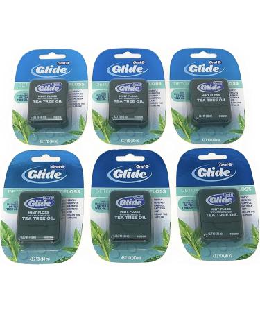 Oral-B Glide Mint Dental Floss with Tea Tree Oil - Pack of 6 | Fresh Breath & Superior Cleaning | Buy Now - Buy Online on GoSupps.com