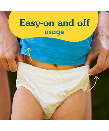Charlie Banana Reusable Swim Diaper - Adjustable Drawstring, Leak-Proof Fit - Pencil Stripes Blue - Large (20-27lbs) - Buy Online on GoSupps.com