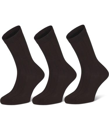 Sugar Free Sox Men's Diabetic Socks Ribbed Mid-Calf 3 Pairs (10-13 Brown) - Health & Comfort | Diabetic-Friendly | Moisture-Wicking - Buy Online on GoSupps.com
