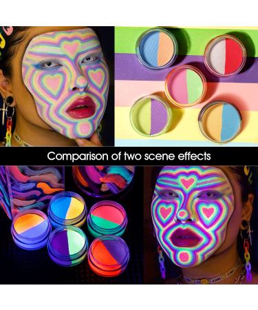 Ecofavor Water Activated UV Reactive Pastel Cake Eyeliner - 10 Colors Hydra Eye Liner for Face & Body - Glow in Blacklight for Halloween & Club Makeup - Buy Online on GoSupps.com
