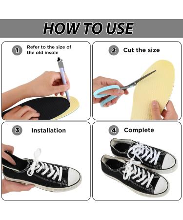 Thin Shoe Insoles - Three-Layer Latex Memory Foam Inserts for Men & Women | Cuttable Shock Absorbing Shoe Pads | Ideal for Shoe Repair & Replacement (Black US M: 4-10/W: 5-12 - Buy Online on GoSupps.com