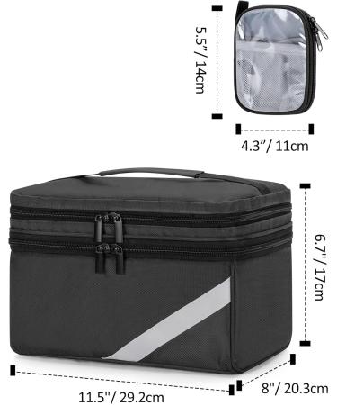 Trunab Black Storage Bag for Medical Care | First Aid Box for Emergency Medicine & Weekly Tablet Organizers | Ideal for Supplements - Buy Online on GoSupps.com