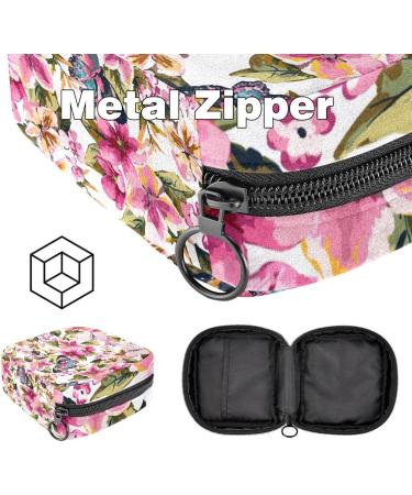 Stylish Menstruation Pad Bag with Zipper - Butterfly & Flower Design | Women's Tampon Collection Bag - Buy Online on GoSupps.com