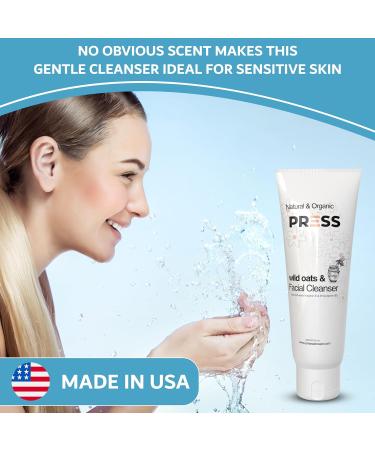 PRESS Wild Oats & Honey Facial Cleanser - Gentle 3.4 oz Natural Cleanser for All Skin Types - International Shipping Available - Buy Online on GoSupps.com
