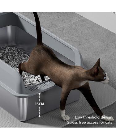 Stainless Steel Cat Litter Box with Lid Odor Control High Sides Metal Litter Box Anti Urine Leakage & Easy Cleaning & Non Sticky Large Litter Pan for Big & Multiple Cats (S #1 S 1600ML - Buy Online on GoSupps.com