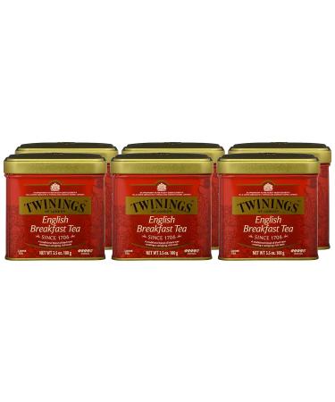 Twining English Breakfast Tea Can 100g - Strong Black Tea from Sri Lanka & India | 6-Pack Black Tea for Perfect Brews - Buy Online on GoSupps.com