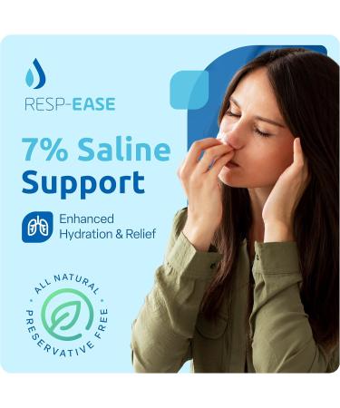 Resp-Ease 7% Saline Solution for Nebulizer and Moisturizing of The Airways - Sodium Chloride 7% for Nose & Eyes, Nasal Cleanse for Adults and All Ages - 240ml / 8.12 fl oz - Buy Online on GoSupps.com