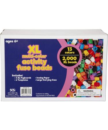 XL Giant Biggie Fuse Bead Kit - 2,000 Pieces - Immediate Shipping - Includes 3 XL Pegboards, 13 Colors, 6 Templates, Ironing Paper, and Storage Case - Perfect for Perler Pixel Art Crafts and Kids Holiday Parties - Buy Online on GoSupps.com