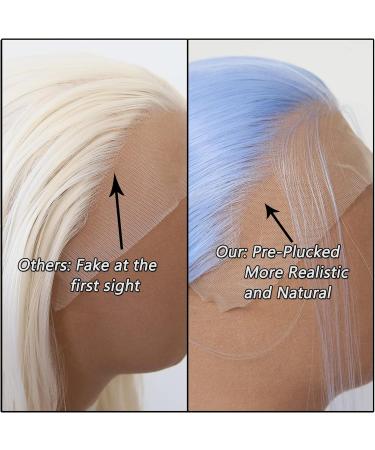 Light Blue Synthetic Lace Front Wig for Black Women - Long Straight Heat Resistant Fiber Hair - Cosplay & Daily Wear - Buy Online on GoSupps.com