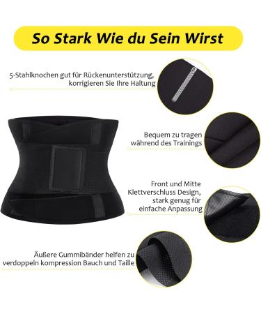 Junlan Tummy Control Belt Corset for Women - Neoprene Waist Trainer Sweat Belt | Sauna Fitness L Black - Buy Online on GoSupps.com
