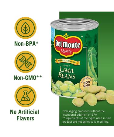 Del Monte Harvest Selects Fresh Cut Green Lima Beans Canned Vegetables 15.25 oz Can - 12 Pack - Buy Online on GoSupps.com