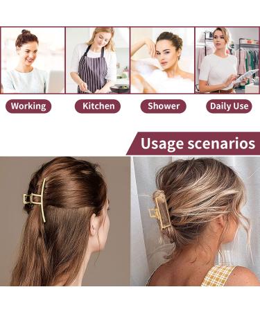 Luvadeyo 6-Piece Claw Clips Set - Slipproof Metal Golden Hair Clips for Thick & Thin Hair - Strong Hold Hairpins for Women & Girls - Buy Online on GoSupps.com