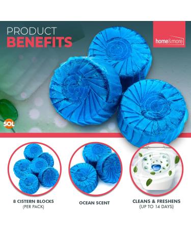 SOL 24pk Toilet Cistern Blocks Ocean Scent 50g Toilet Fresheners Toilet Blocks Cistern Toilet Bowl Cleaner Toilet Blocks for Cisterns with Long Lasting Fragrance Removes & Prevents Limescale - Buy Online on GoSupps.com