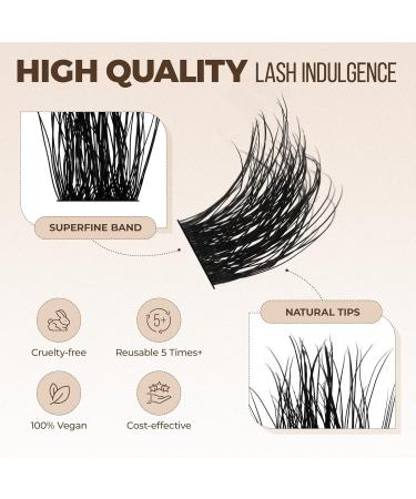 Lashview 144 PCS 3D Cluster Lashes - DIY Mega Volume Eyelash Extensions | Reusable Super Thin Band Individual Lashes - Buy Online on GoSupps.com